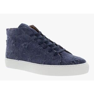 Supply Lab Men Size 8.5 Deacon Denim Disaster High Top Sneakers Distressed‎ Blue